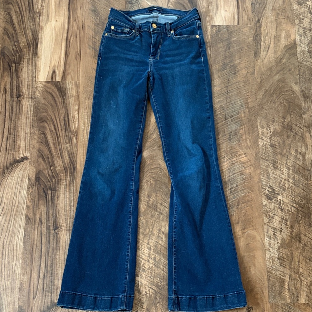 7 For All Mankind Dark Blue Flare Jeans